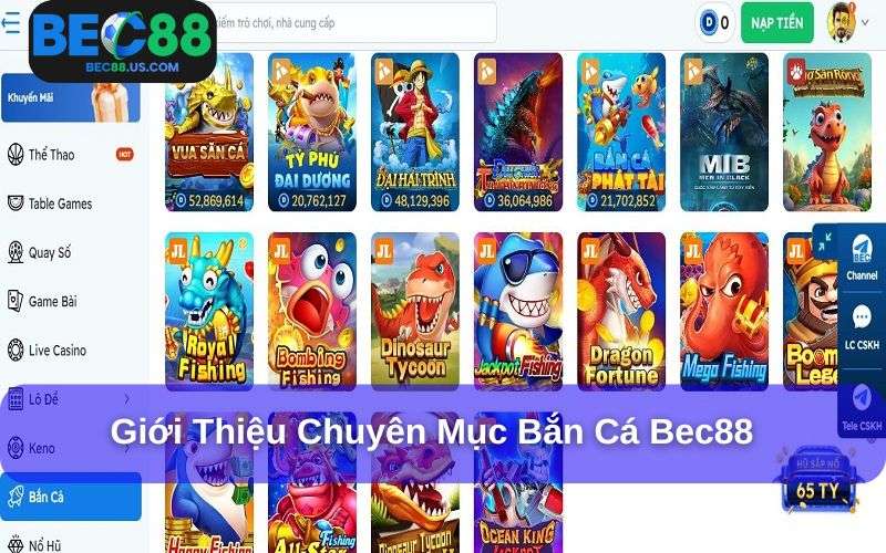 Sức hút đặc biệt của Bắn Cá Bec88